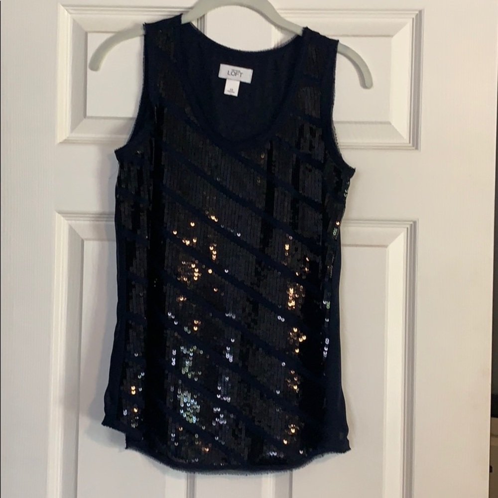 Navy sequined tank